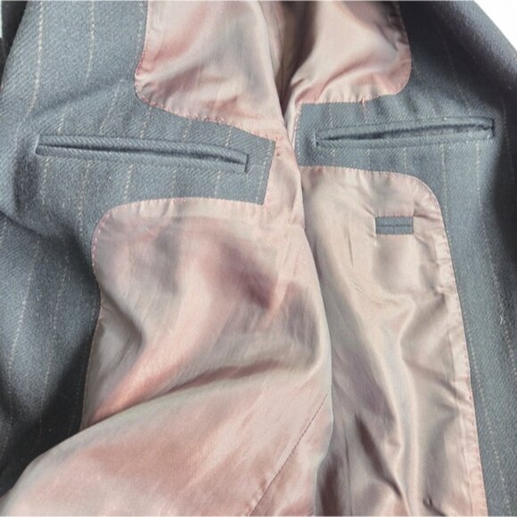 Kenneth Cole Black Pinstripe Coat - Picture 8 of 14